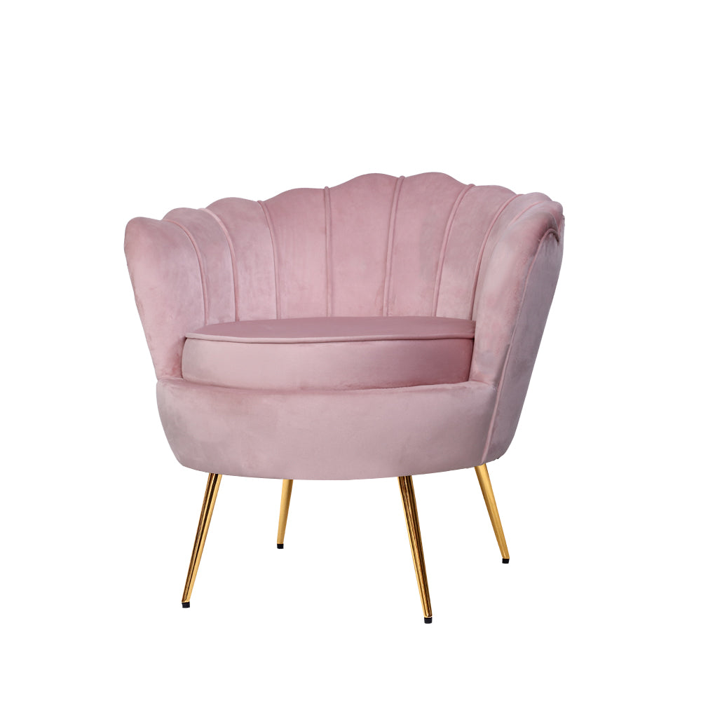 Callista Velvet Armchair Pink Shell Back