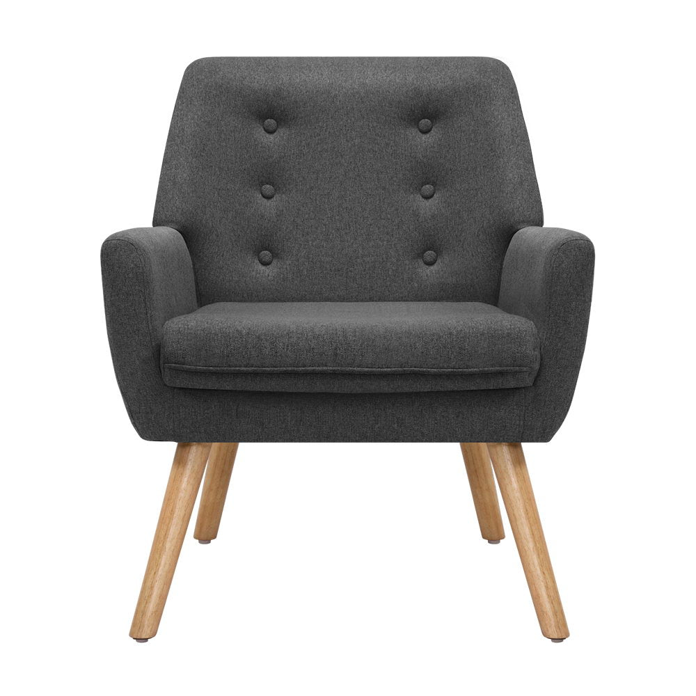 Anne Charcoal Armchair Linen Fabric