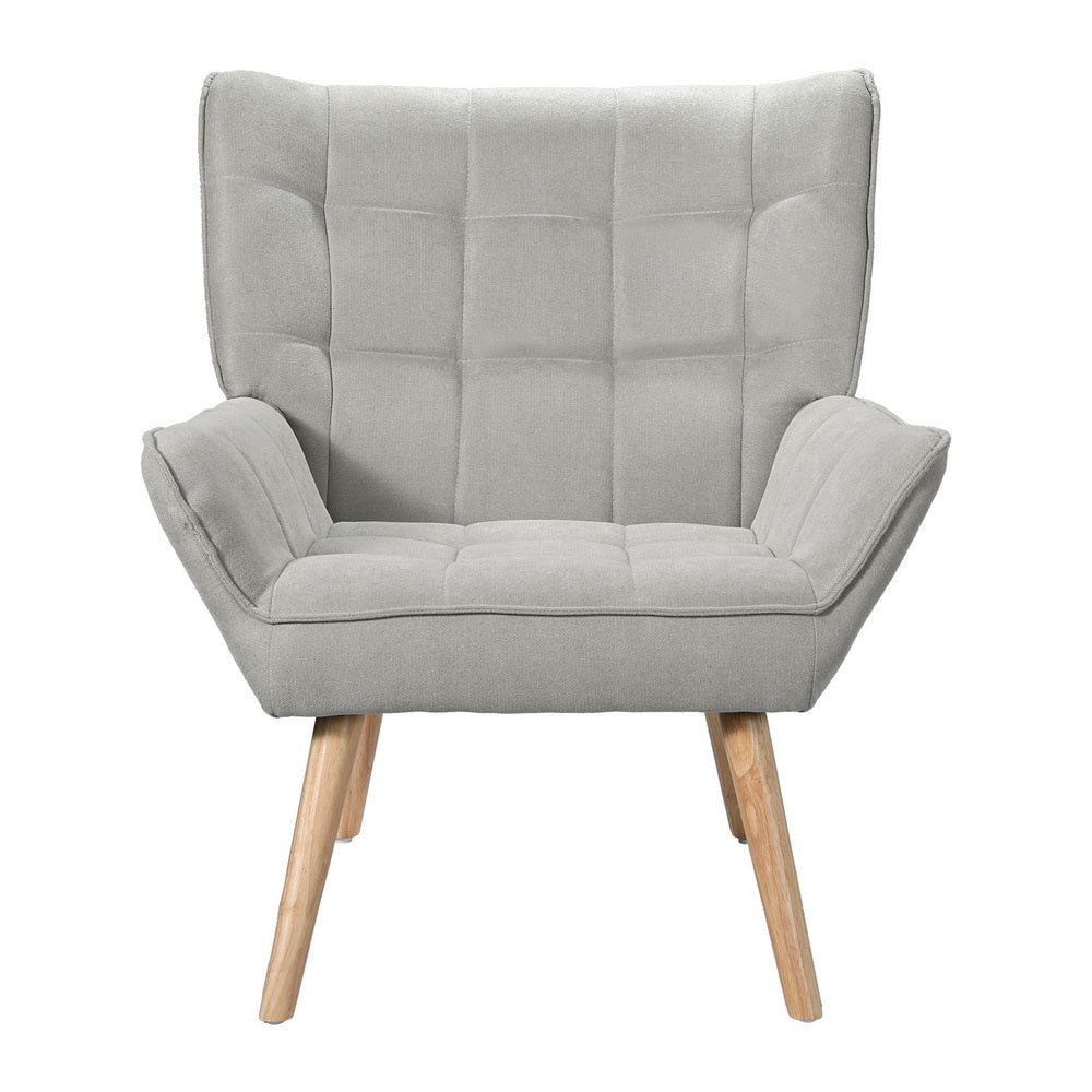 Cindy Grey Armchair Scandinavian Linen Fabric