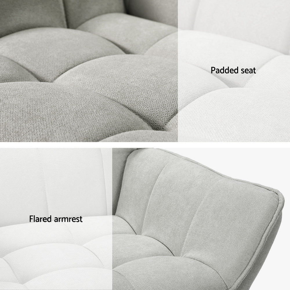 Cindy Grey Armchair Scandinavian Linen Fabric