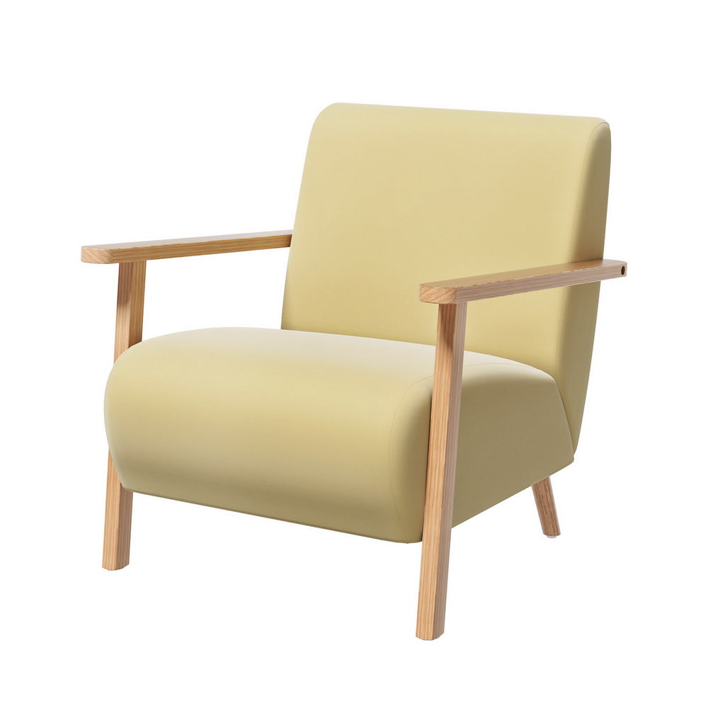 Olie Velvet Armchair Yellow Scandinavian Style