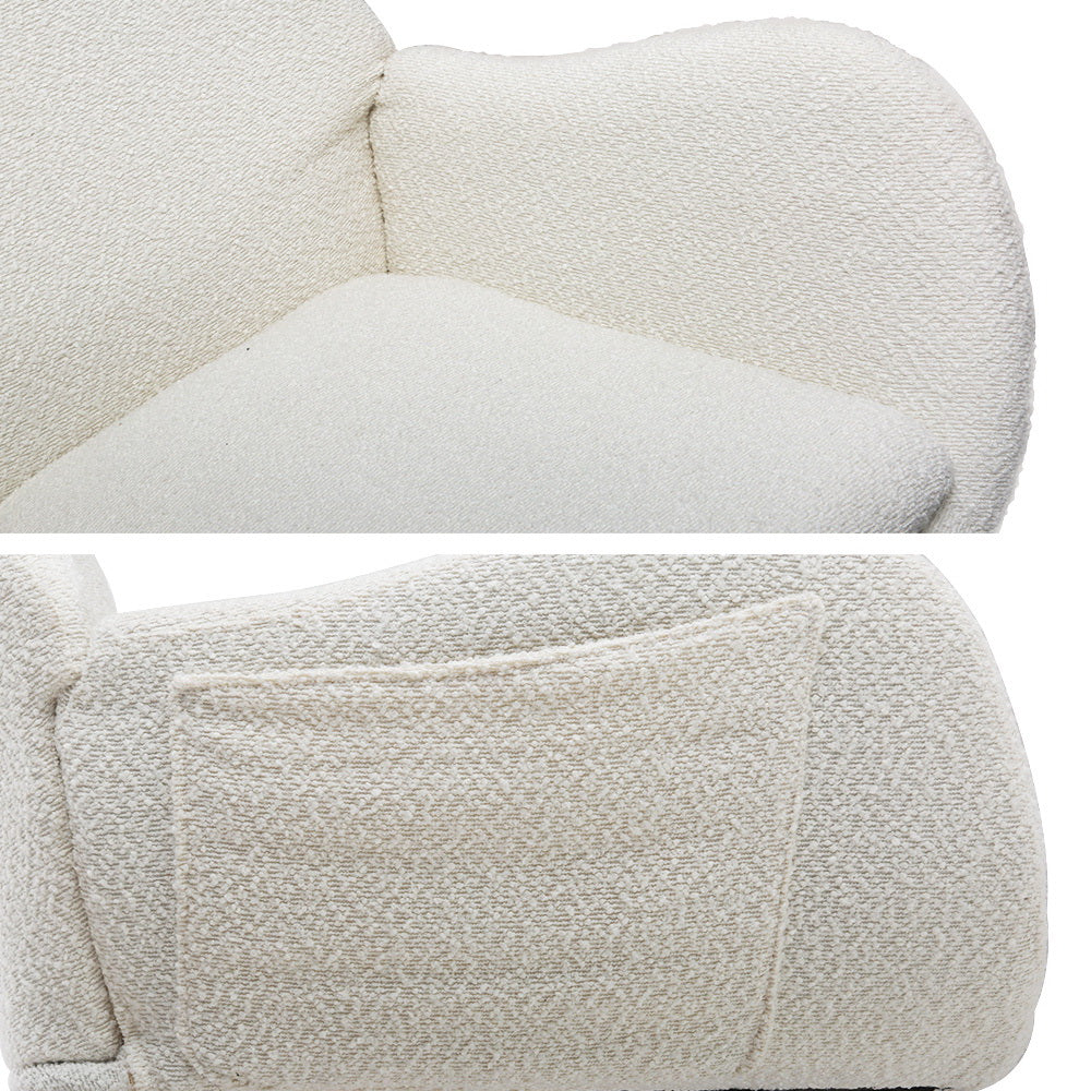 Ada Rocking Armchair Teddy Fabric White