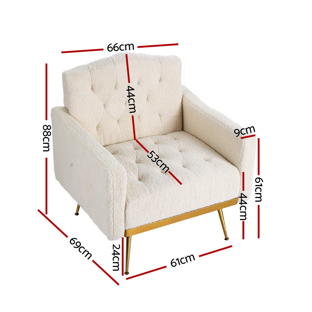 Nicole Armchair Boucle Beige Scandinavian Style