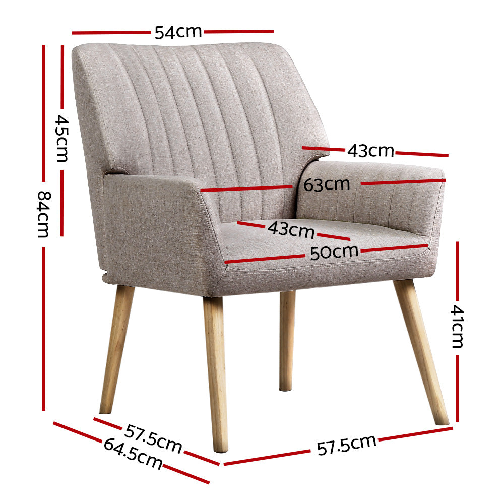 Sebastini Armchair Fabric Beige