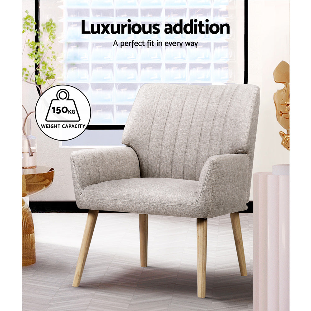 Sebastini Armchair Fabric Beige