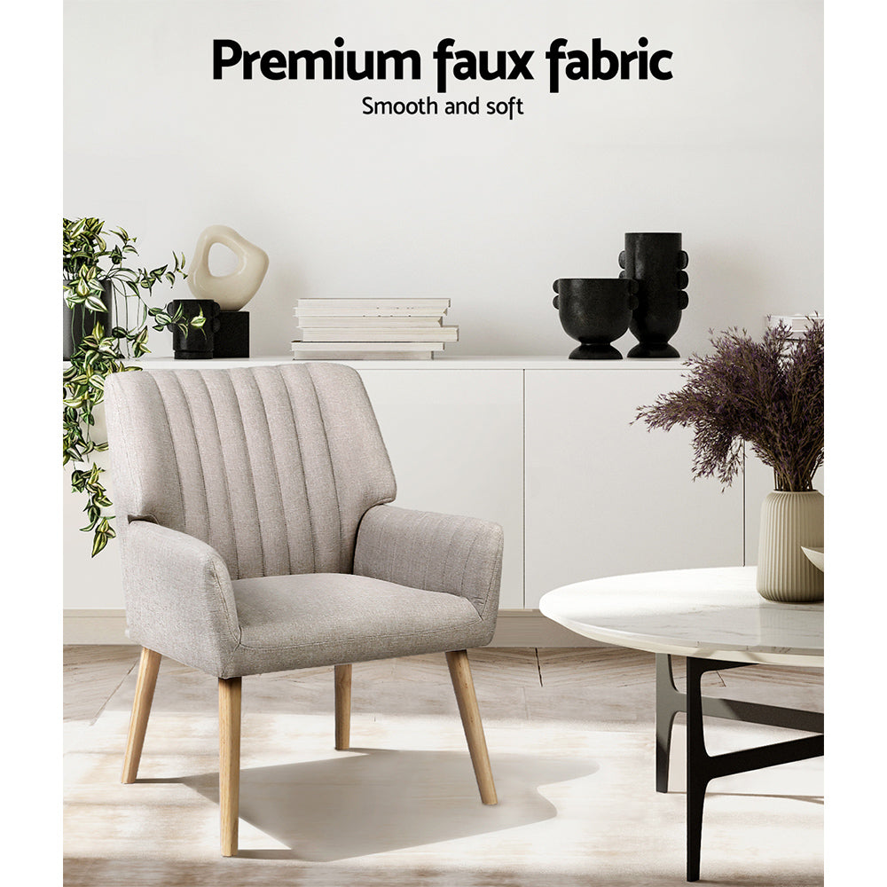 Sebastini Armchair Fabric Beige