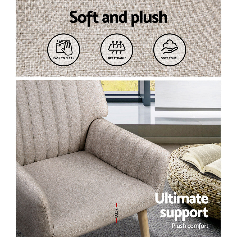 Sebastini Armchair Fabric Beige