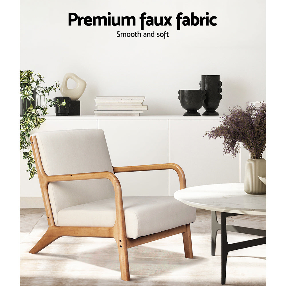 Olive Armchair Fabric Beige