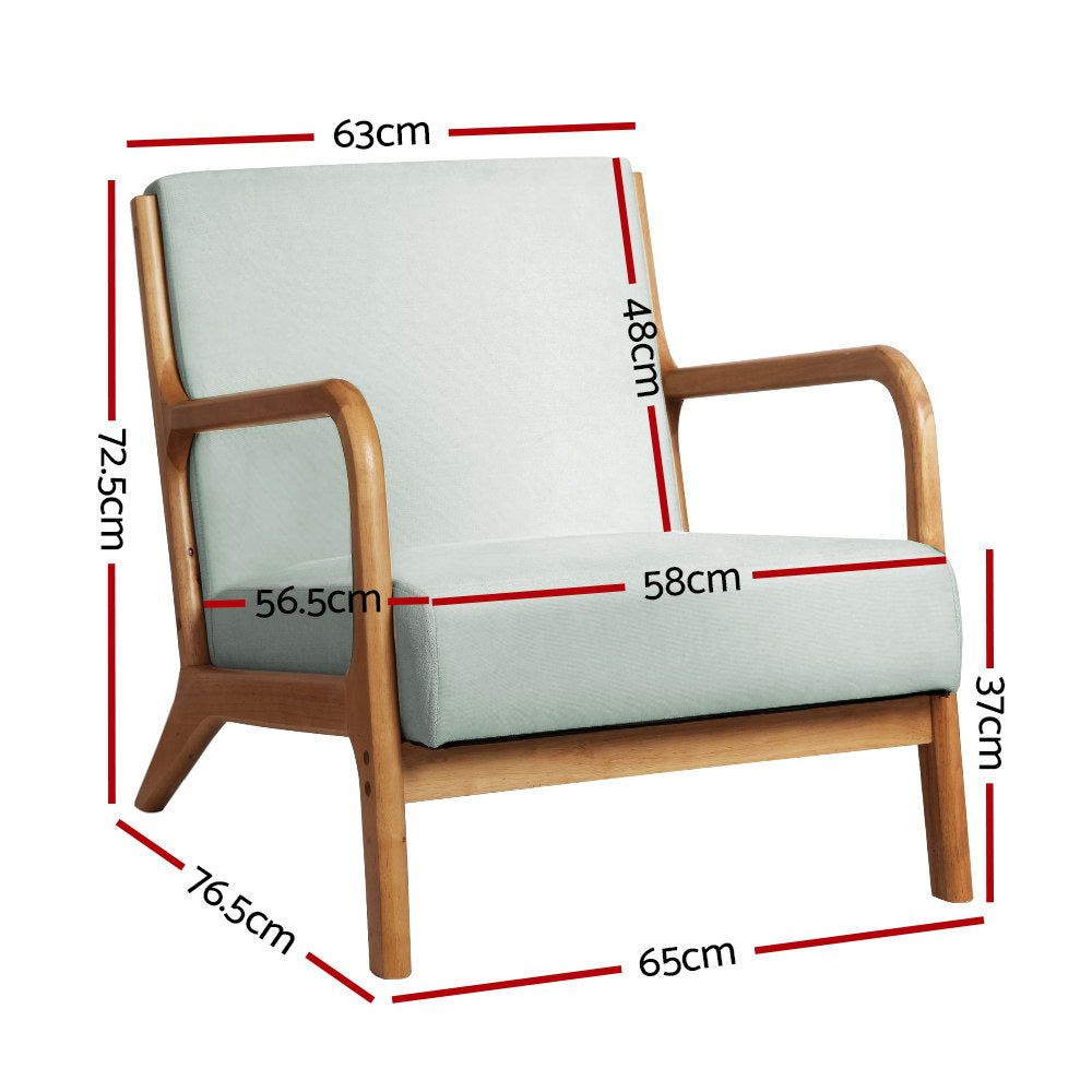 Olive Armchair Fabric Grey