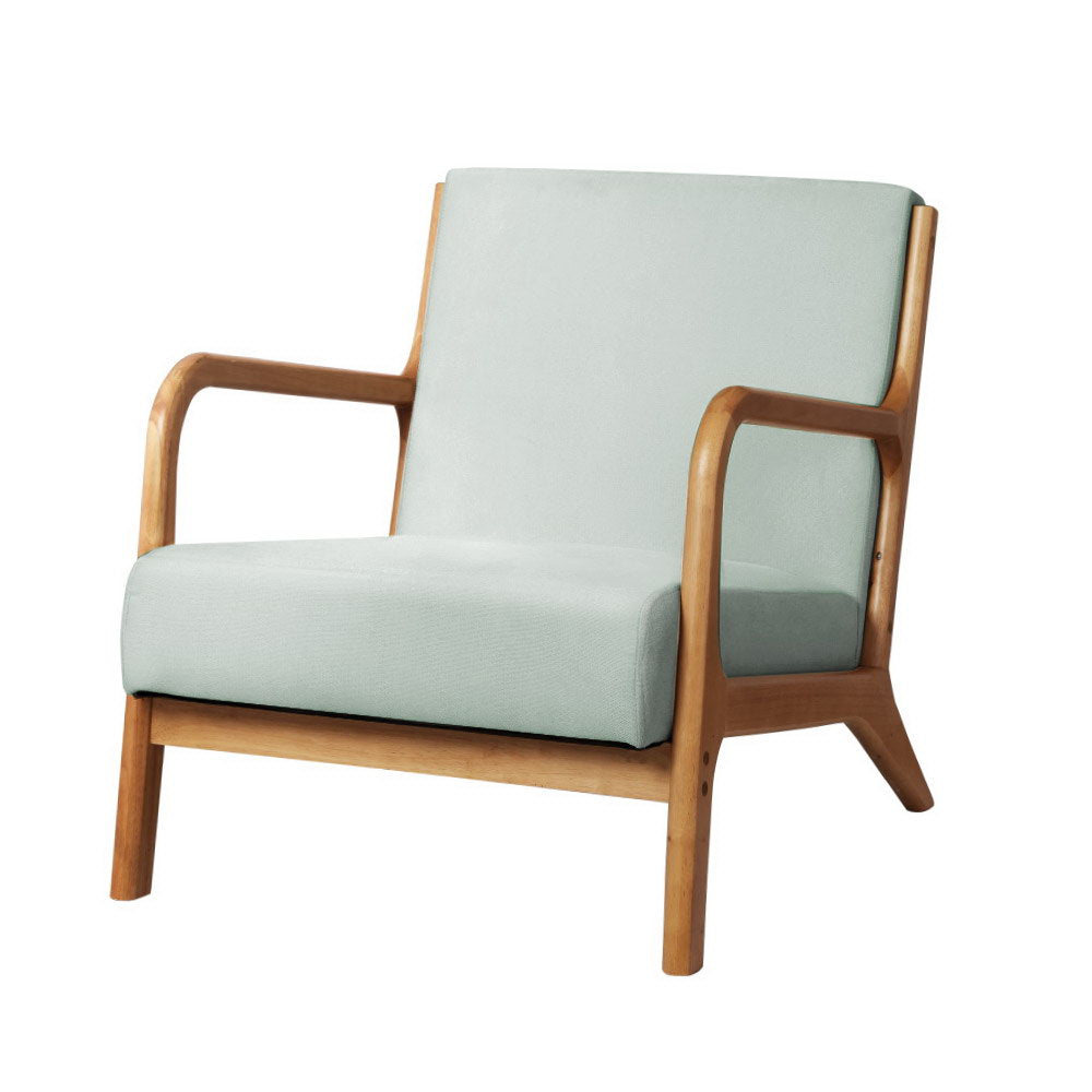Olive Upholstered Faux Fabric Armchair, Grey