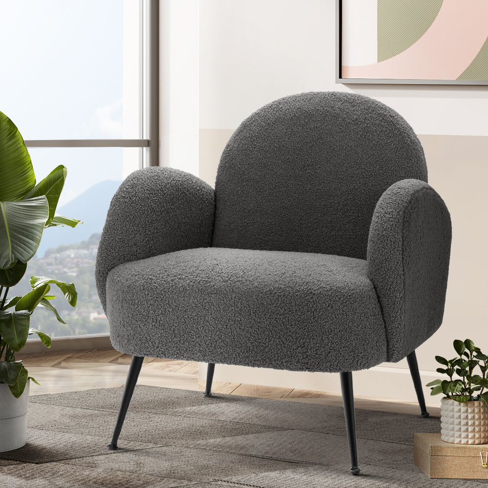 Hanes Armchair Boucle Charcoal