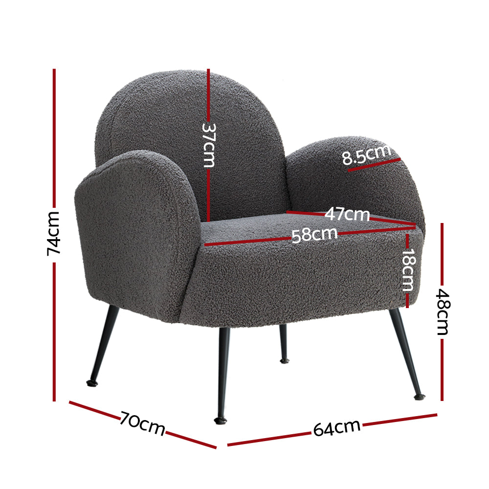 Hanes Armchair Boucle Charcoal