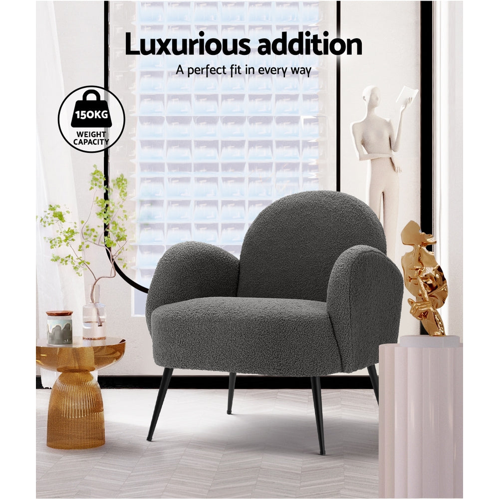 Hanes Armchair Boucle Charcoal