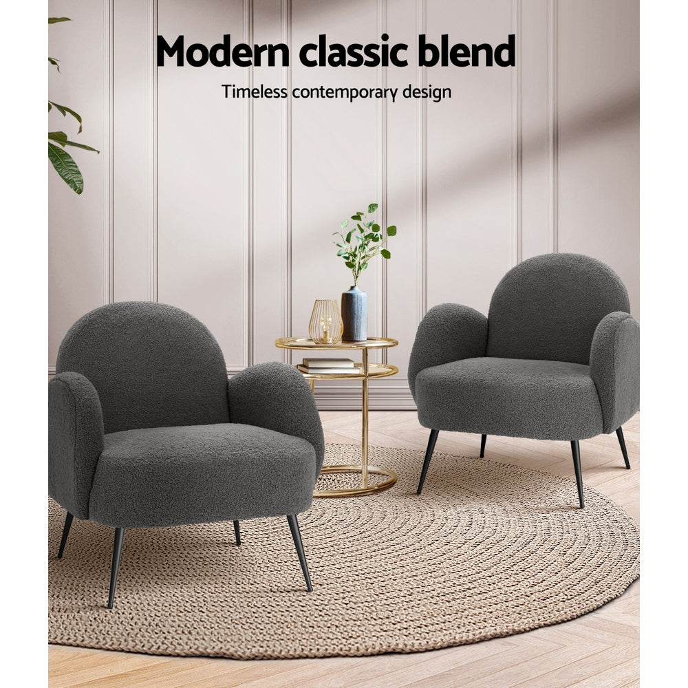 Hanes Armchair Boucle Charcoal