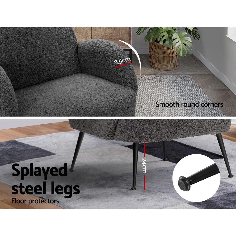 Hanes Armchair Boucle Charcoal