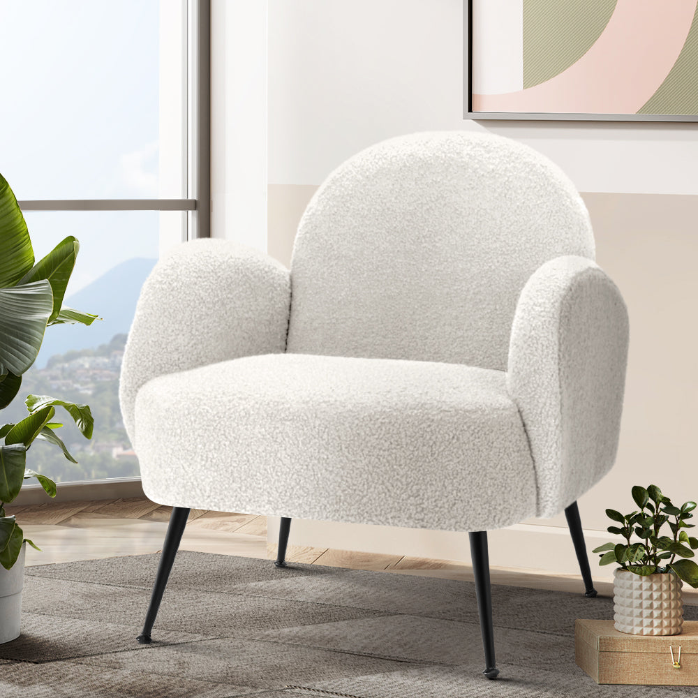 Hanes Armchair Boucle White Sherpa