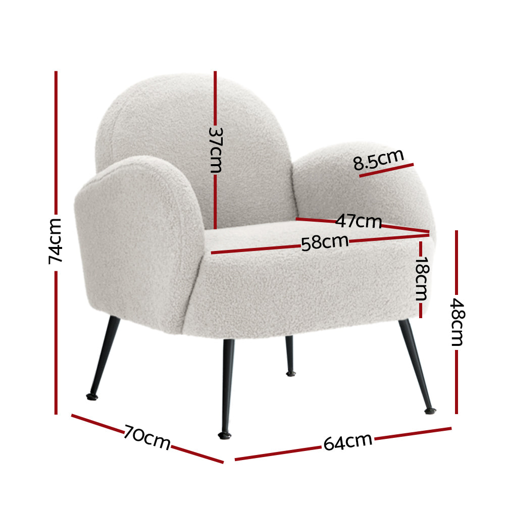 Hanes Armchair Boucle White Sherpa