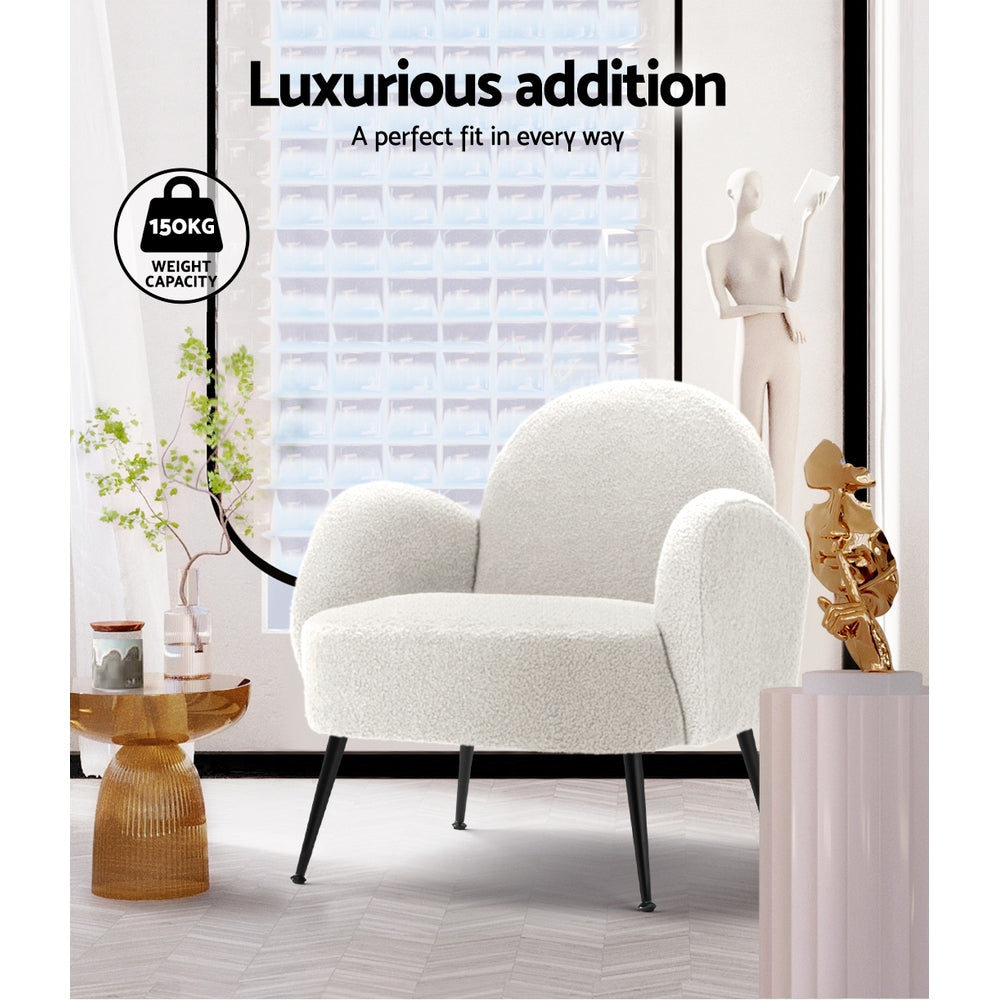 Hanes Armchair Boucle White Sherpa