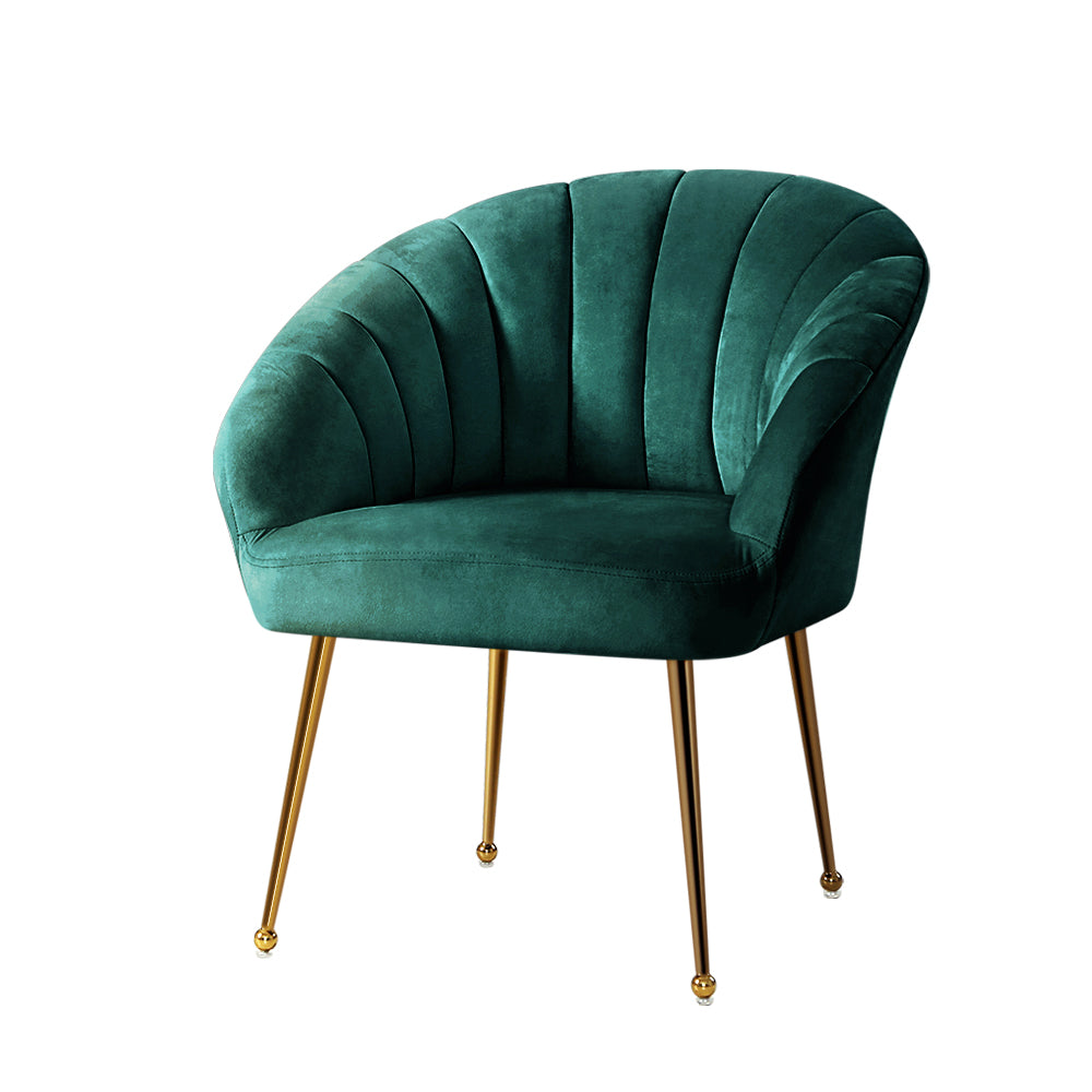 Eloise Velvet Armchair Green