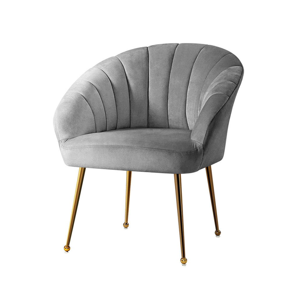 Eloise Velvet Armchair Grey