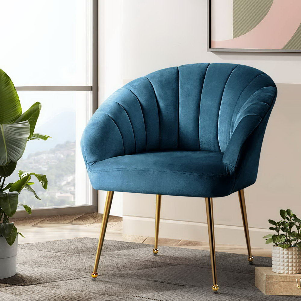 Eloise Velvet Armchair Navy