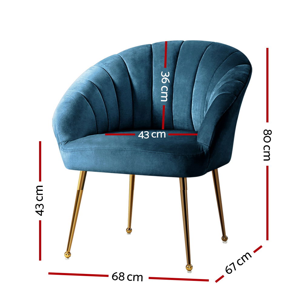 Eloise Velvet Armchair Navy
