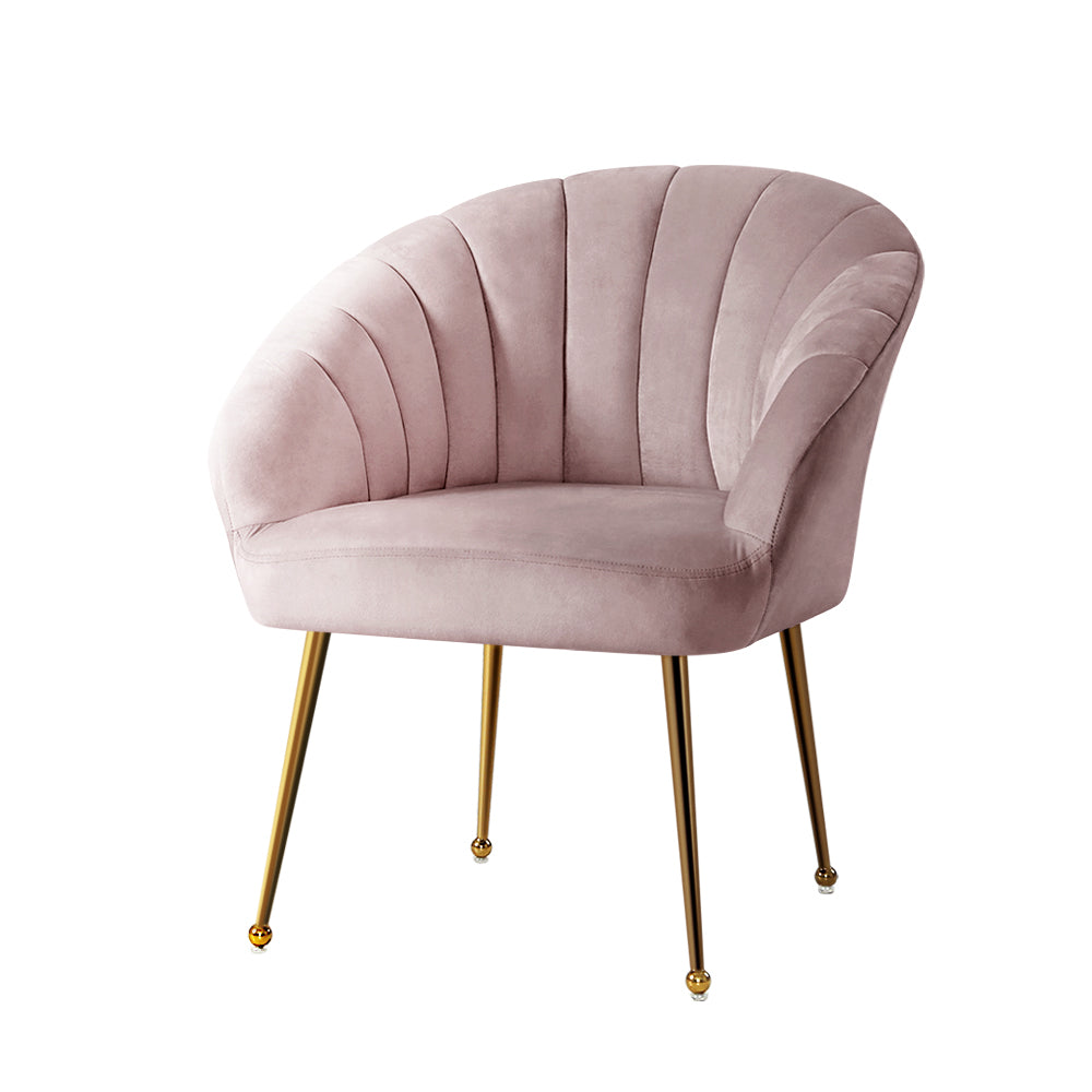 Eloise Velvet Armchair Pink