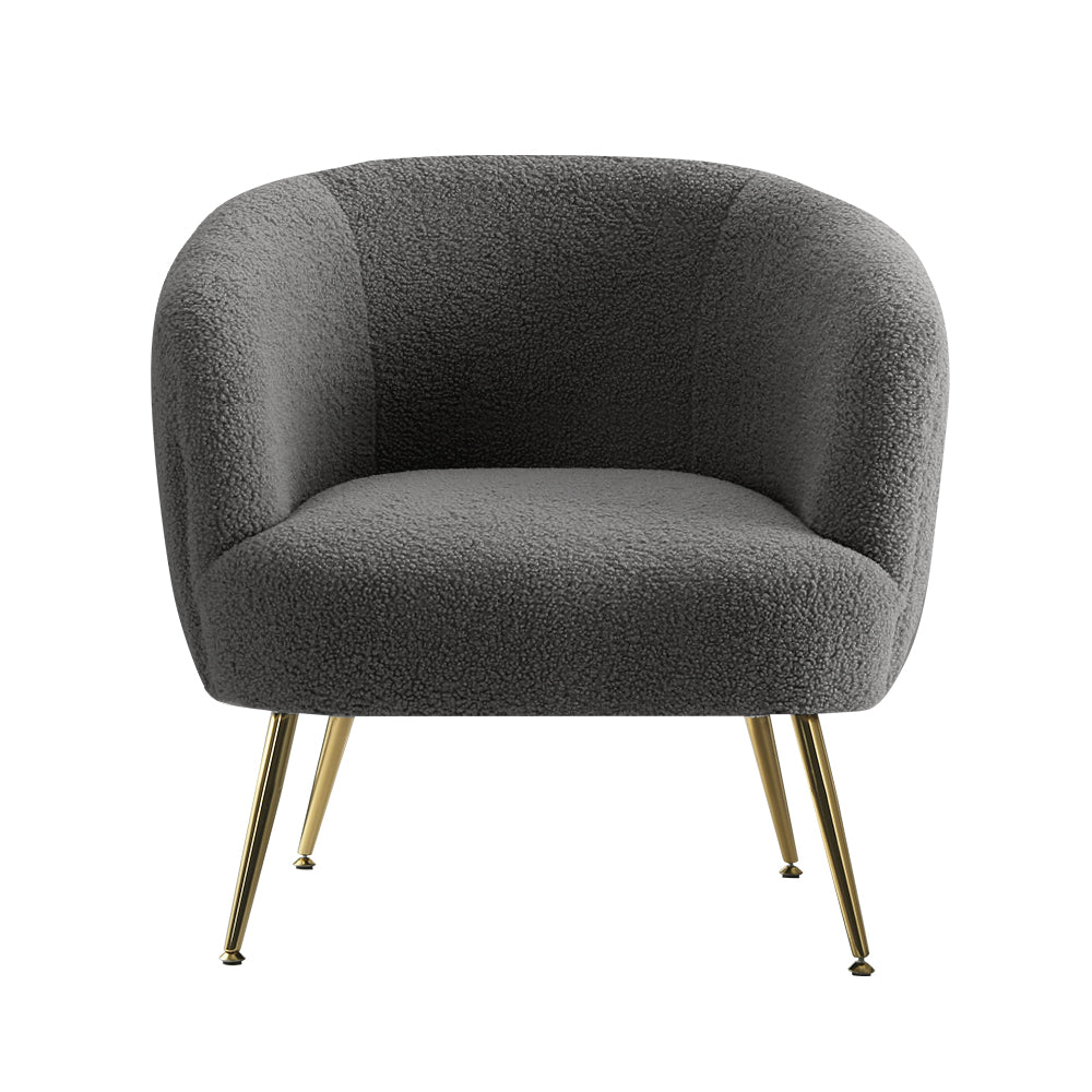 Carneiro Armchair Sherpa Boucle Charcoal Lounge Chair