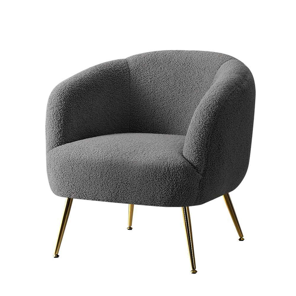 Carneiro Armchair Sherpa Boucle Charcoal Lounge Chair