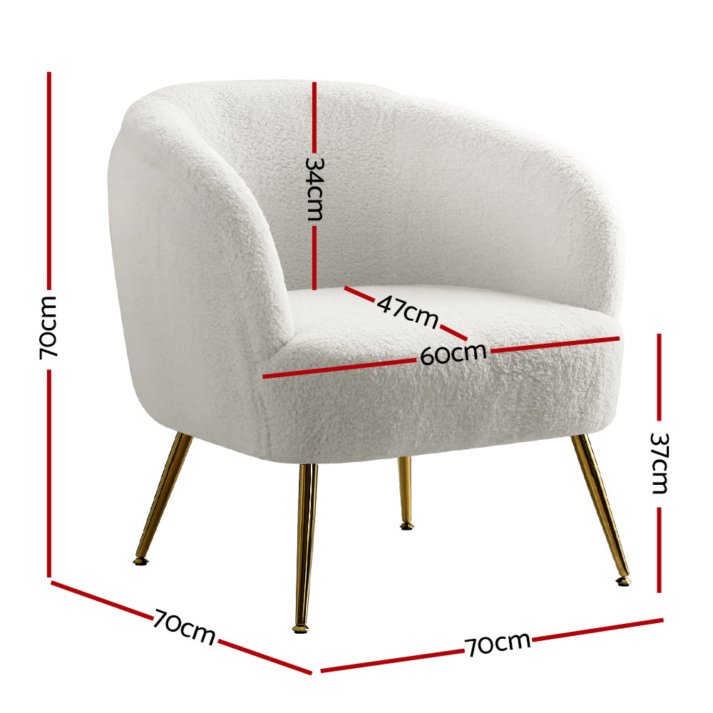 Carneiro Lounge Armchair Sherpa Boucle White