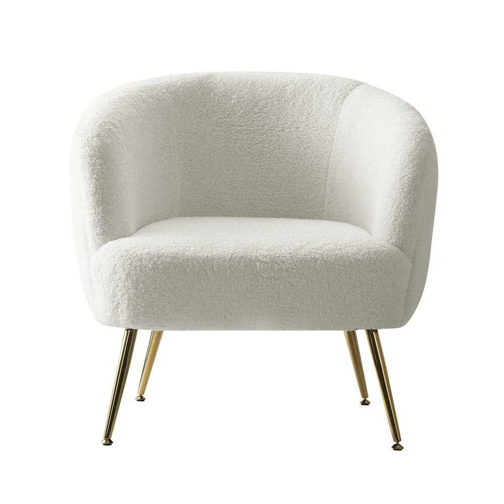 Carneiro Lounge Armchair Sherpa Boucle White