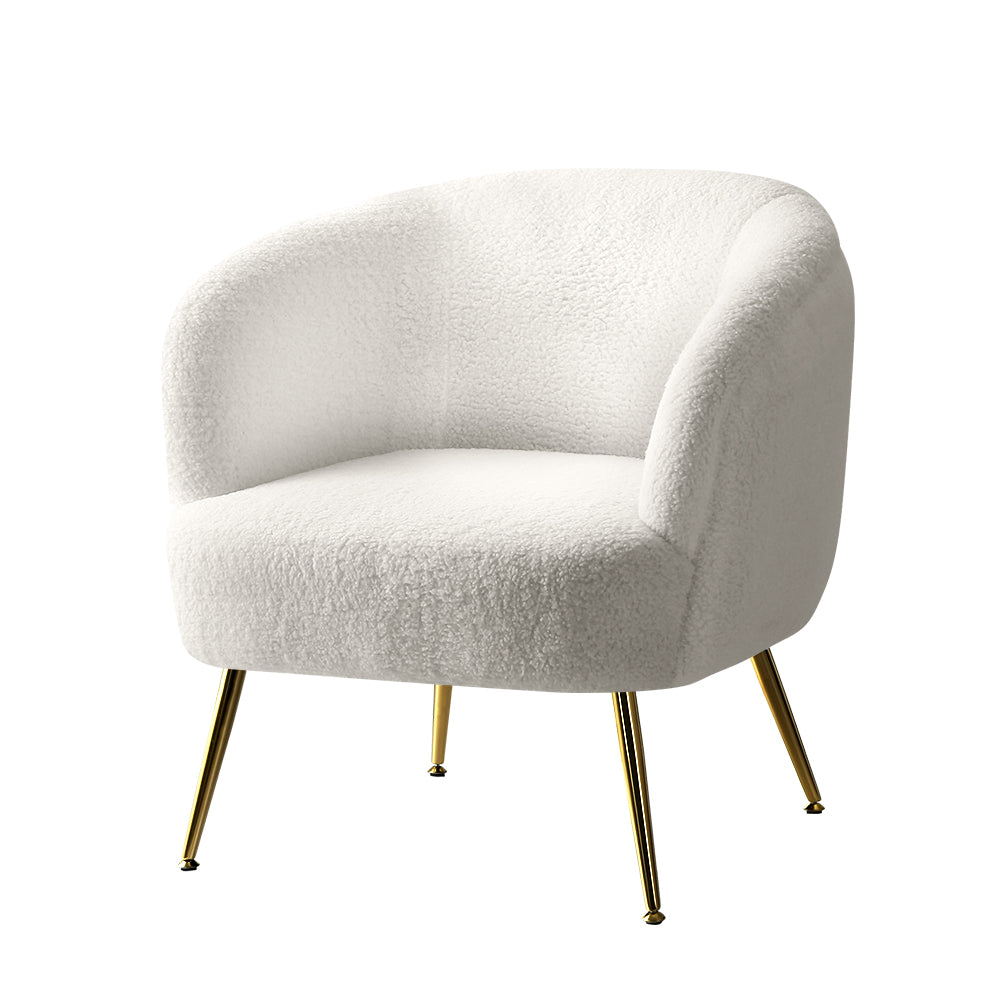 Carneiro Lounge Armchair Sherpa Boucle White