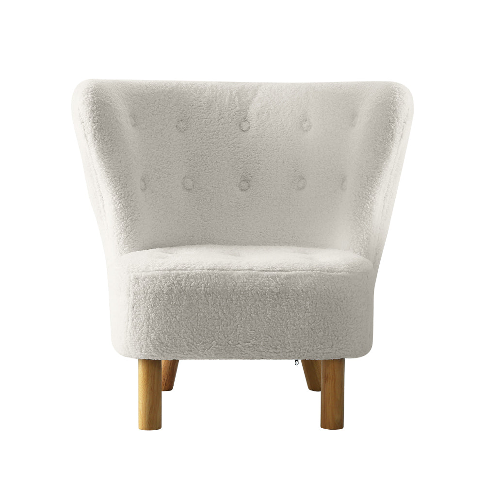 Felista Armchair Lounge Accent Chair White Sherpa