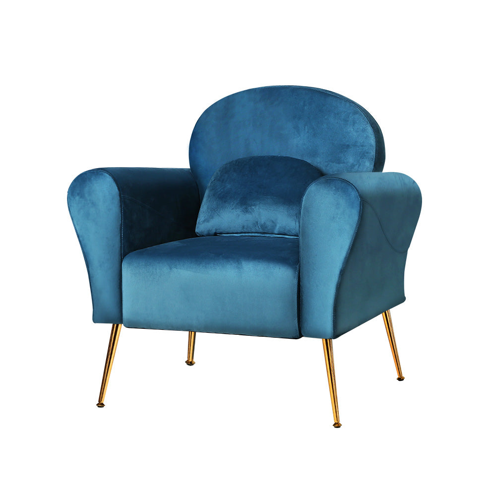 Caroline Navy Velvet Armchair Lounge Chair