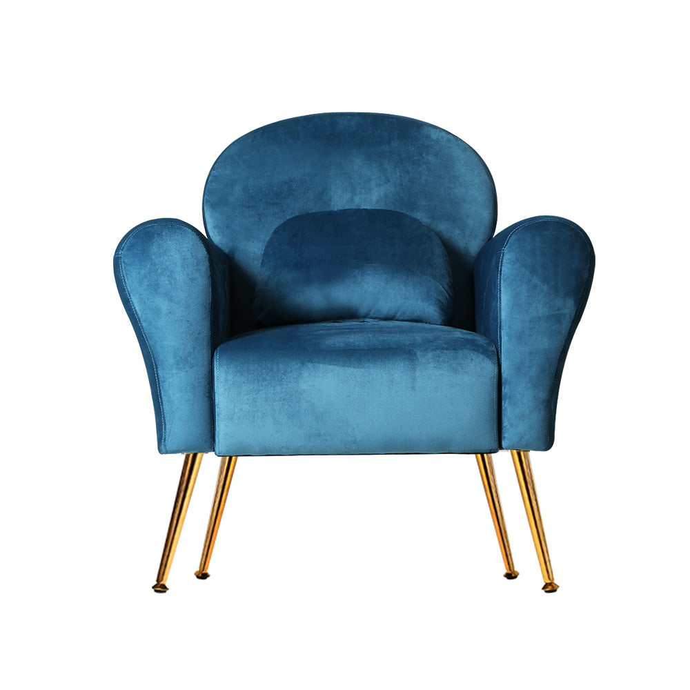 Caroline Navy Velvet Armchair Lounge Chair
