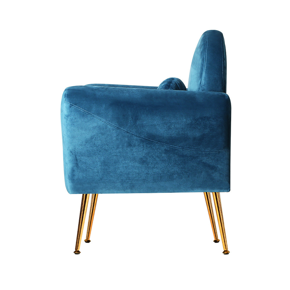 Caroline Navy Velvet Armchair Lounge Chair