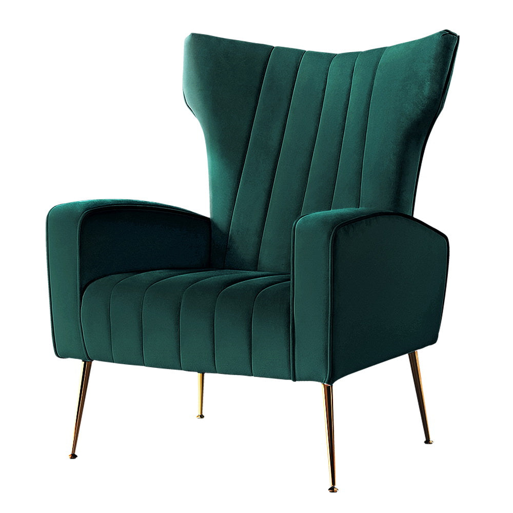 Kate Armchair Green Velvet Upholstery