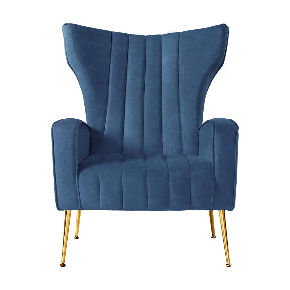 Kate Armchair Navy Velvet Upholstery