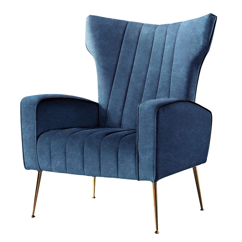 Kate Armchair Navy Velvet Upholstery