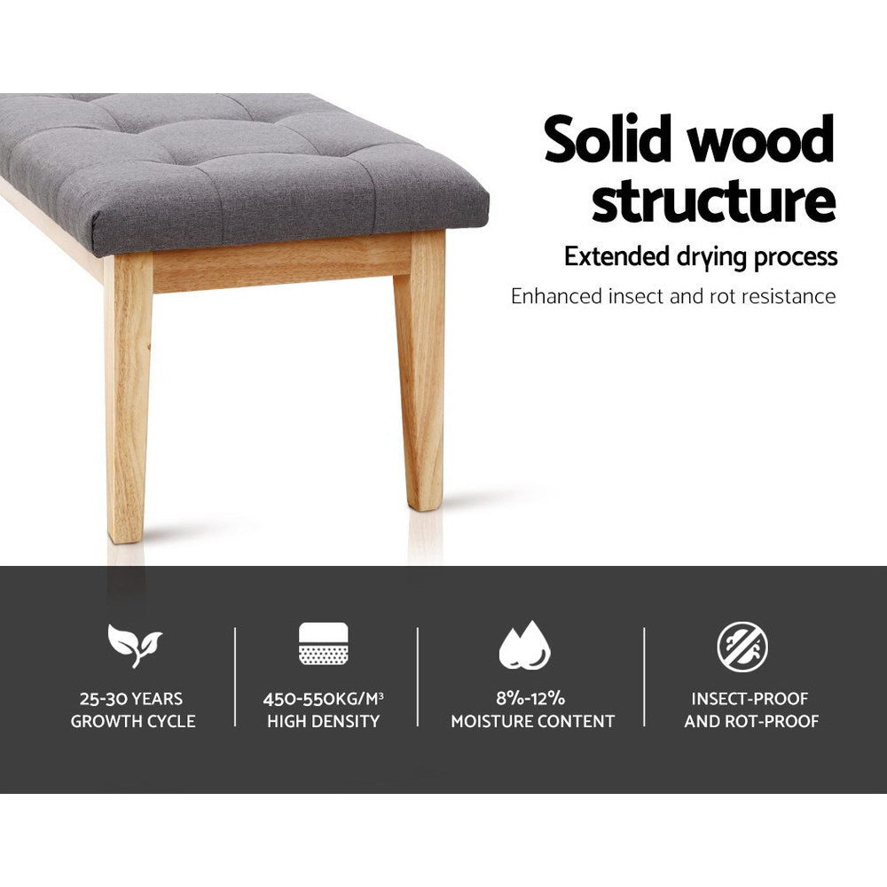 Anderson 120cm Ottoman Bench Footstool Linen Grey