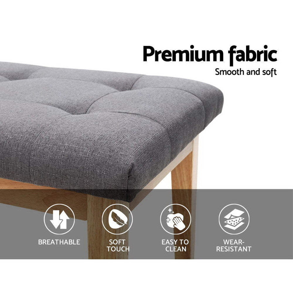 Anderson 120cm Ottoman Bench Footstool Linen Grey