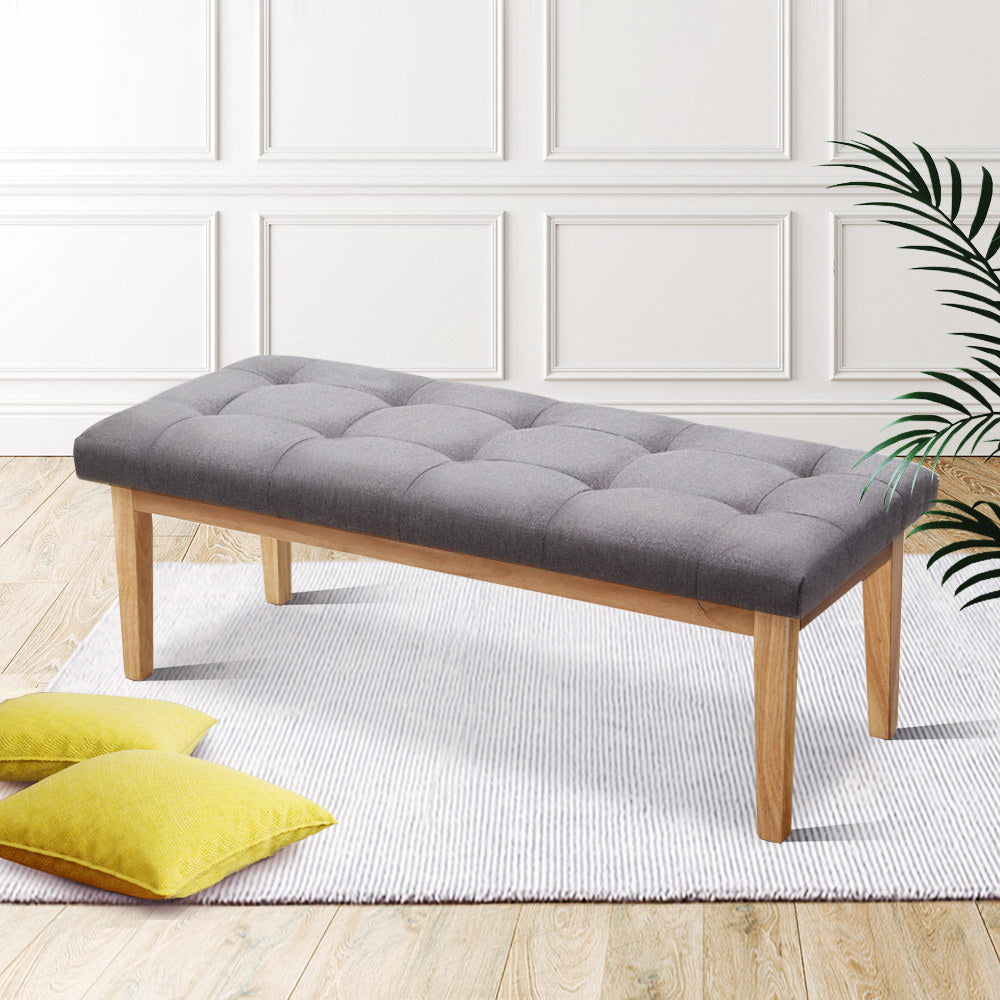 Anderson 120cm Ottoman Bench Footstool Linen Grey
