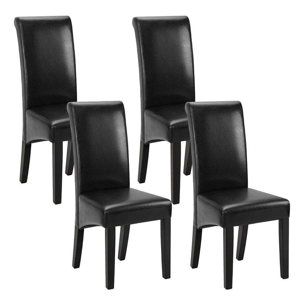 Danson Dining Chairs Set of 2 Leather Black