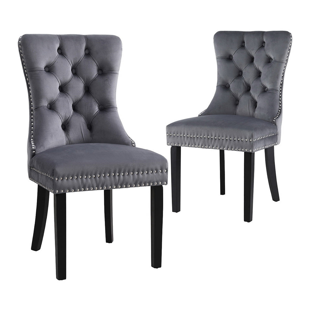 Artiss Dining Chairs Set of 2 Grey Velvet