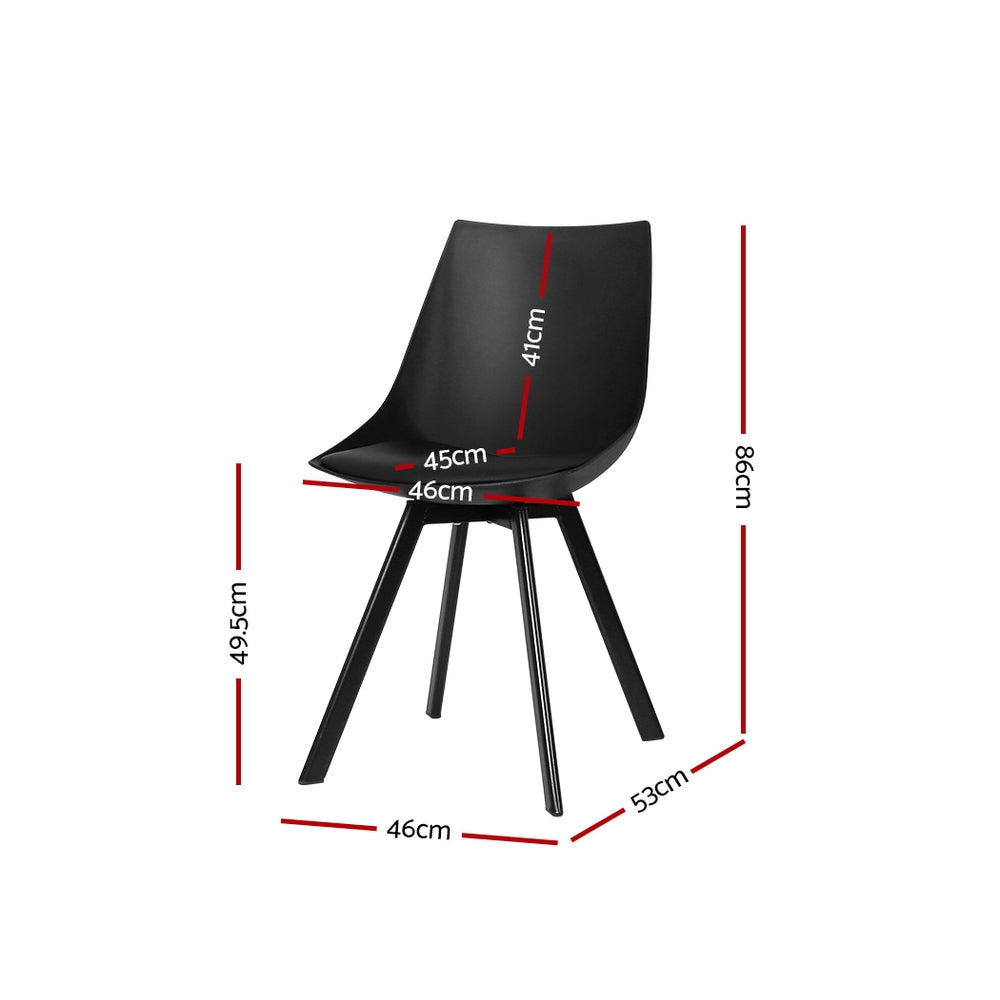 Lylette Dining Chairs Set of 2 PU Leather Black