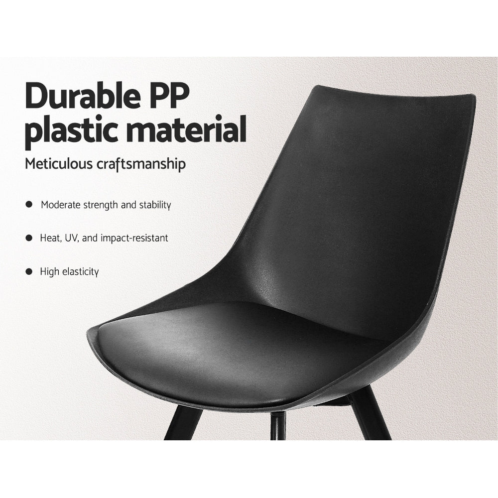 Lylette Dining Chairs Set of 2 PU Leather Black