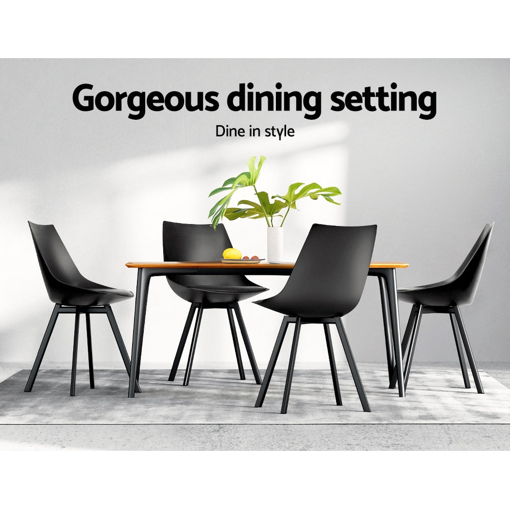 Lylette Dining Chairs Set of 2 PU Leather Black