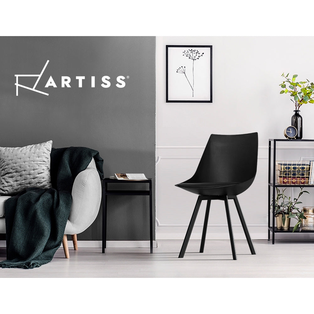 Lylette Dining Chairs Set of 2 PU Leather Black