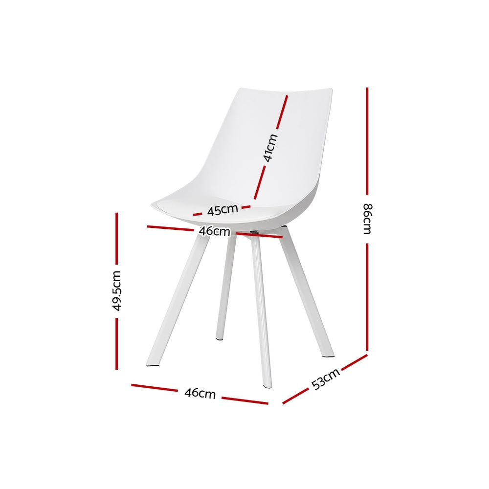 Lylette Dining Chairs Set of 2 PU Leather White