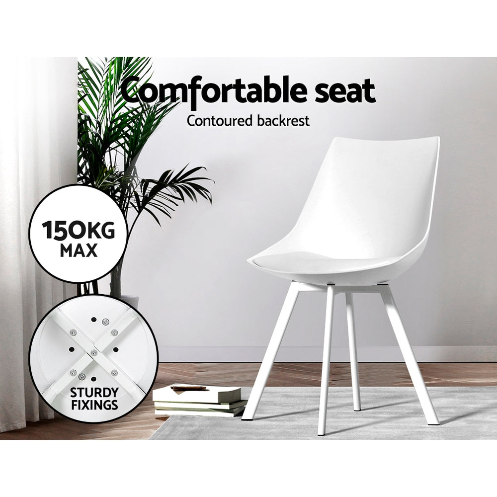 Lylette Dining Chairs Set of 2 PU Leather White